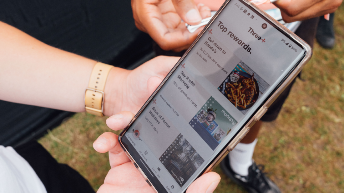 Preview of the Three UK app with rewards 